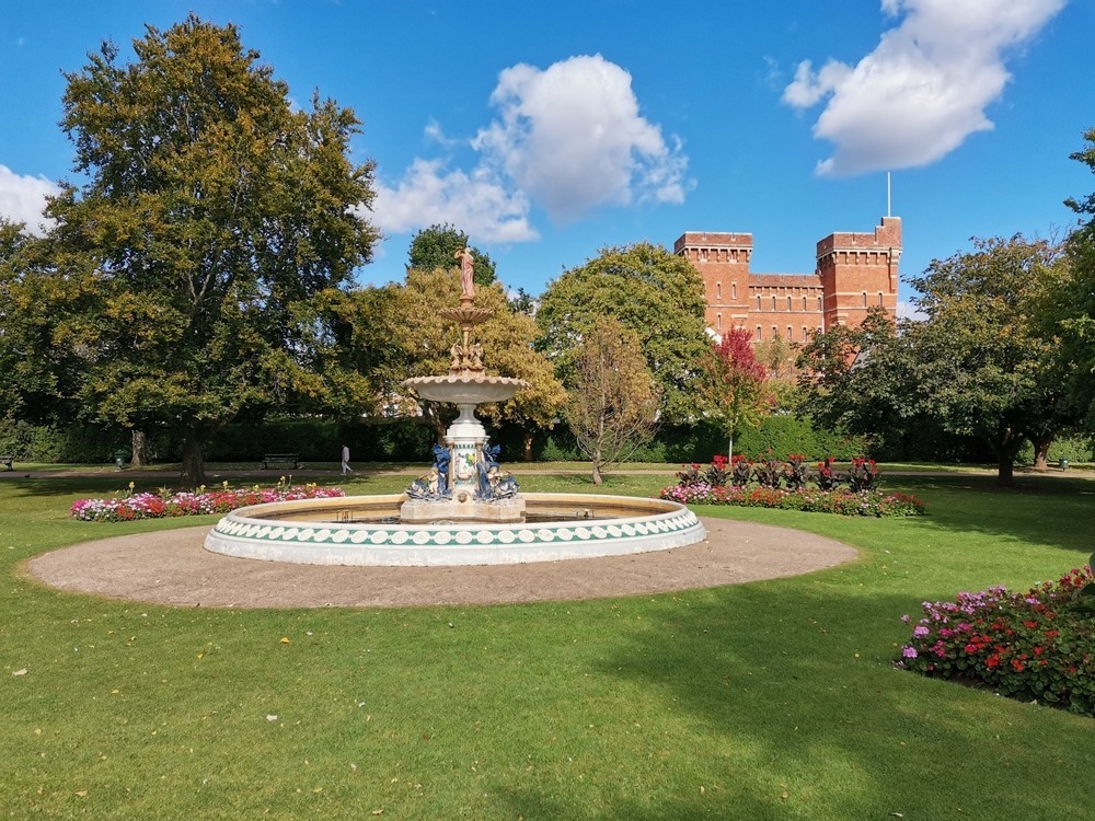 A photo of the fountain in Vivary Park in Taunton