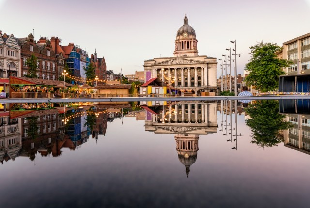 Old Market Square in Nottingham City Centre